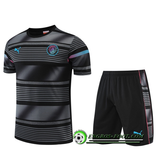 Ensemble Training T-Shirts +Shorts Manchester City Noir 2022/2023