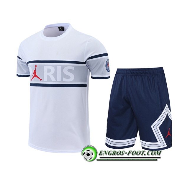 Ensemble Training T-Shirts +Shorts Jordan PSG Noir/Blanc 2022/2023