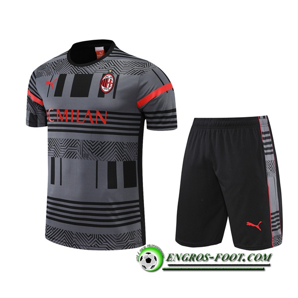 Ensemble Training T-Shirts +Shorts Milan AC Gris 2022/2023