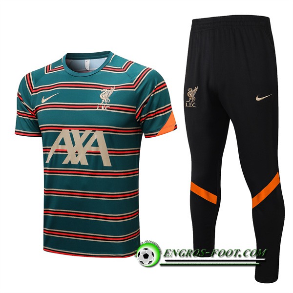 Ensemble Training T-Shirts + Pantalon FC Liverpool Vert/Rouge 2022/2023