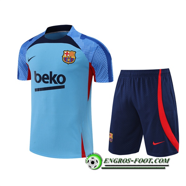 Ensemble Training T-Shirts +Shorts FC Barcelone Bleu 2022/2023