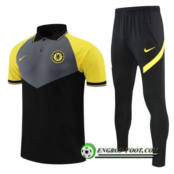 Ensemble Polo Foot FC Chelsea Noir/Jaune 2022/2023