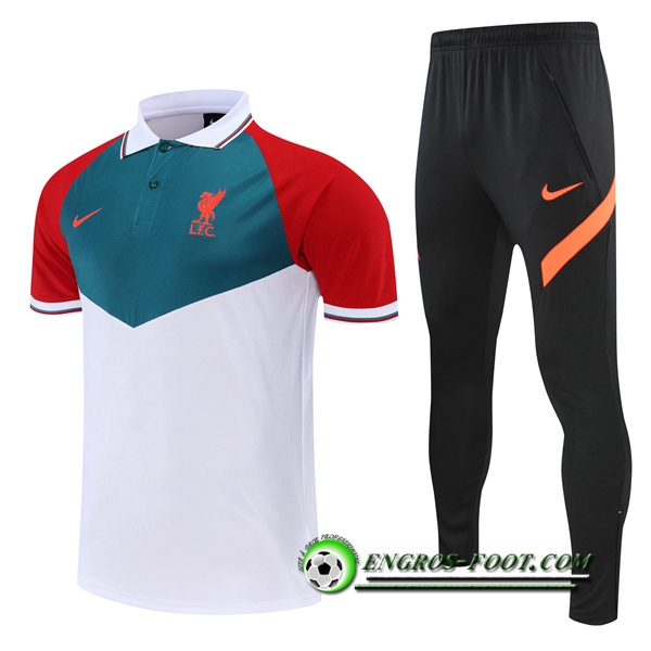 Ensemble Polo Foot FC Liverpool Blanc/Rouge 2022/2023