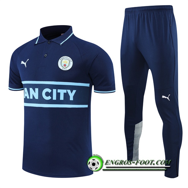 Ensemble Polo Foot Manchester City Bleu Marine 2022/2023