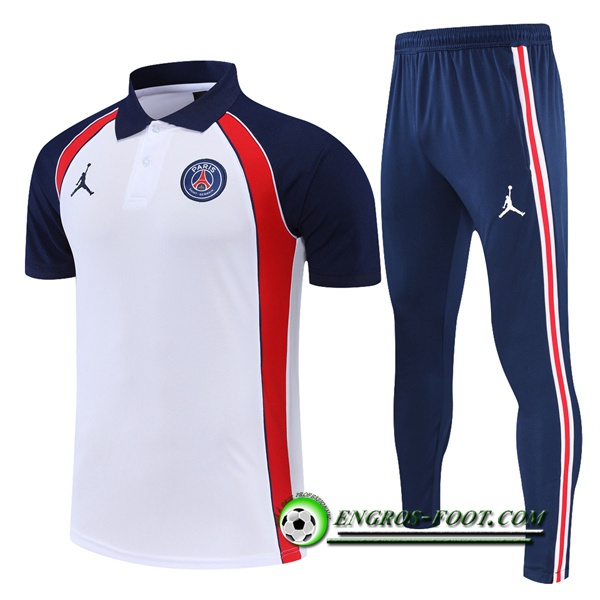 Ensemble Polo Foot Jordan PSG Blanc 2022/2023