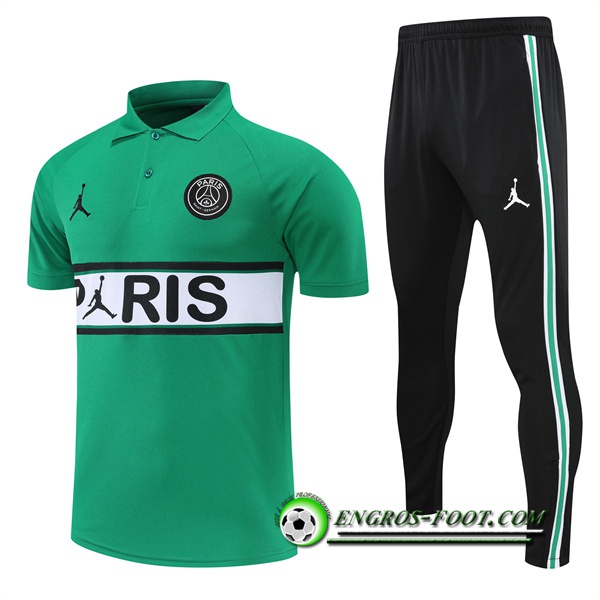 Ensemble Polo Foot Jordan PSG Vert 2022/2023