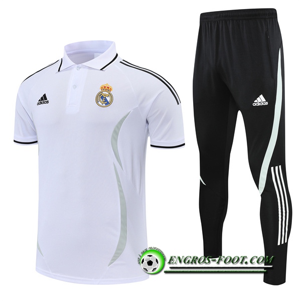 Ensemble Polo Foot Real Madrid Blanc 2022/2023