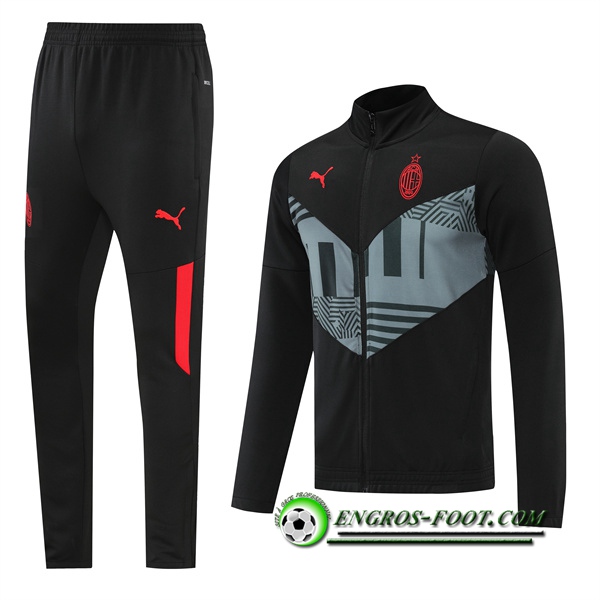 Ensemble Survetement de Foot - Veste Milan AC Noir 2022/2023