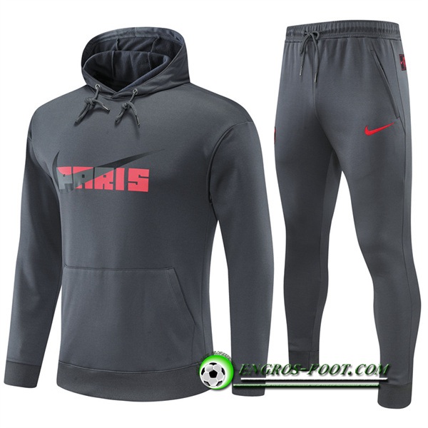 Ensemble Veste A Capuche Survetement Foot NK PSG Gris 2022/2023