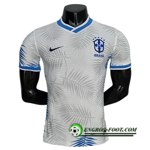 Maillot de Foot Bresil Player Version Classic Blanc Coupe du monde 2022