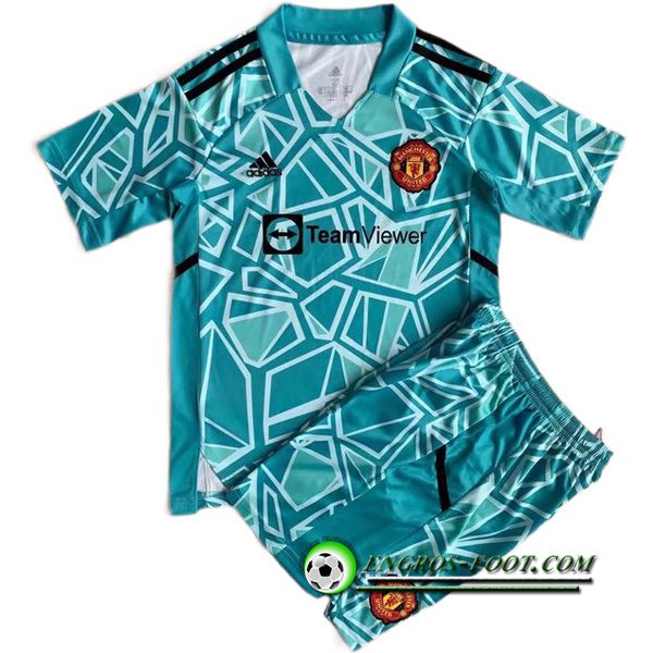 Maillot de Foot Manchester United Enfant Gardien de But Bleu 2022/2023