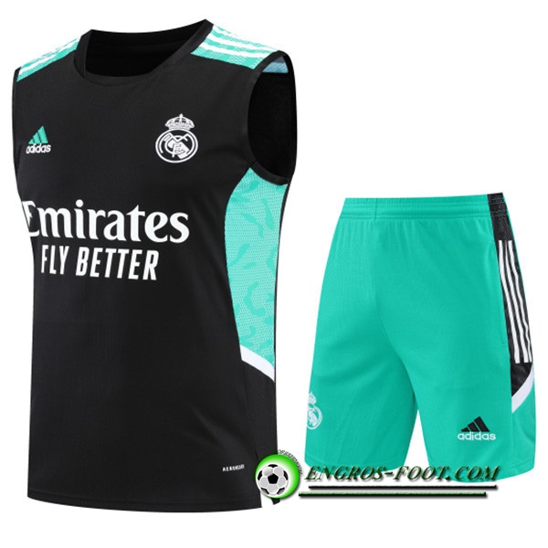 Training Sans Manches + Short Real Madrid Noir 2022/2023