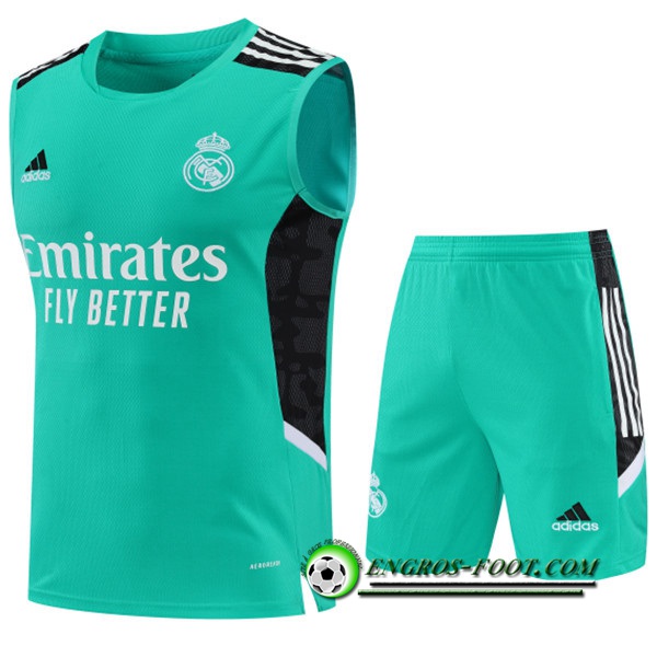 Training Sans Manches + Short Real Madrid Vert 2022/2023