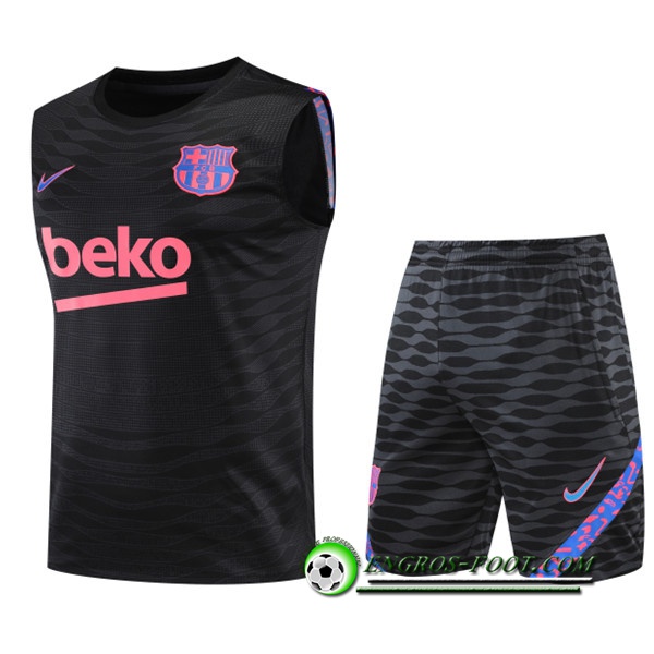 Training Sans Manches + Short FC Barcelone Noir 2022/2023