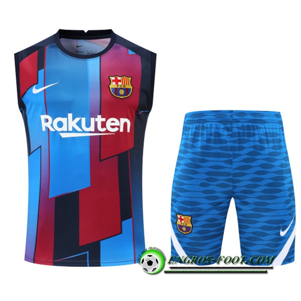 Training Sans Manches + Short FC Barcelone Bleu/Rouge 2022/2023