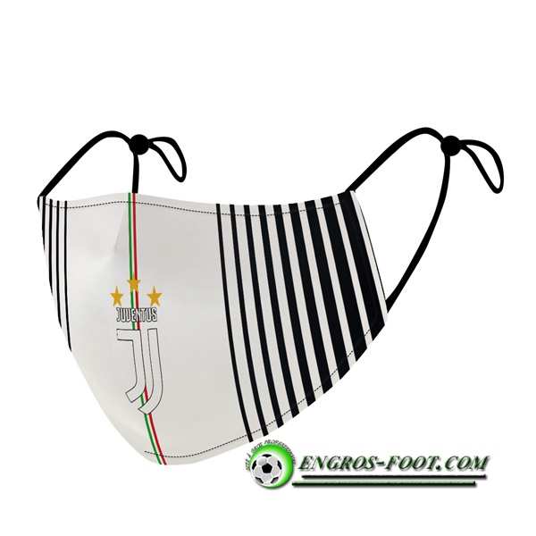 Nouveau Masques Foot Juventus Blanc/Noir Reutilisable