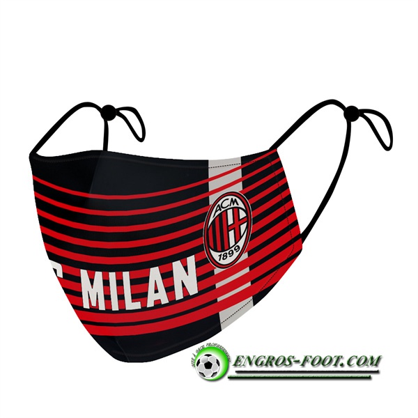 Nouveau Masques Foot Milan AC Noir/Rouge Reutilisable