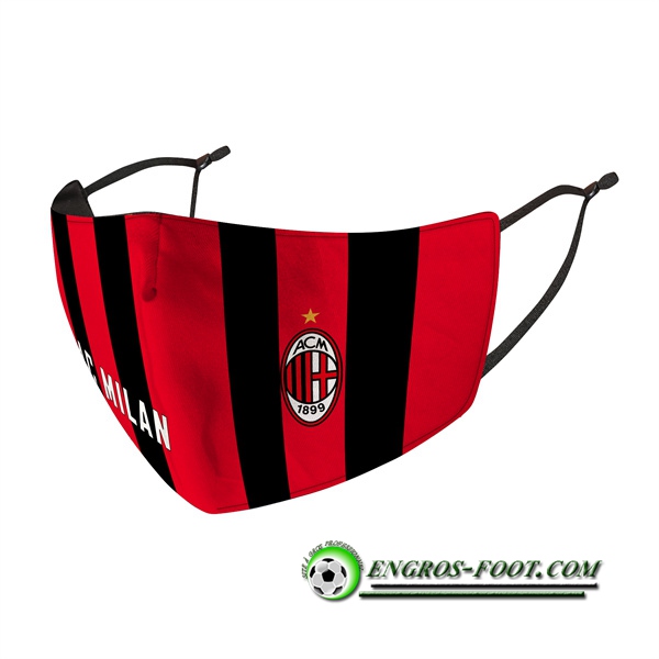 Nouveau Masques Foot Milan AC Rouge/Noir Reutilisable