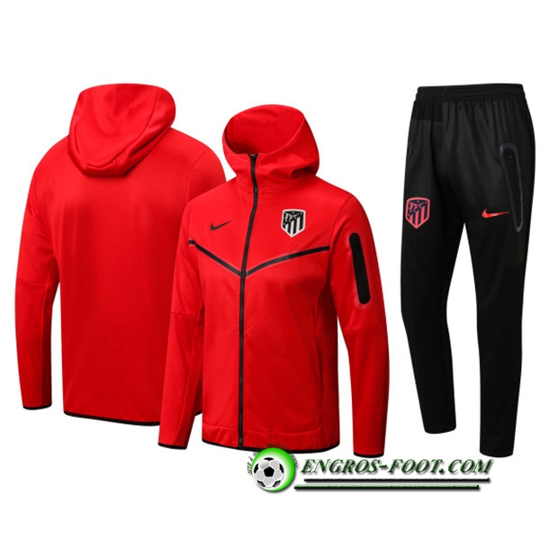 Ensemble Veste A Capuche Survetement Foot Atletico Madrid Rouge 2022/2023