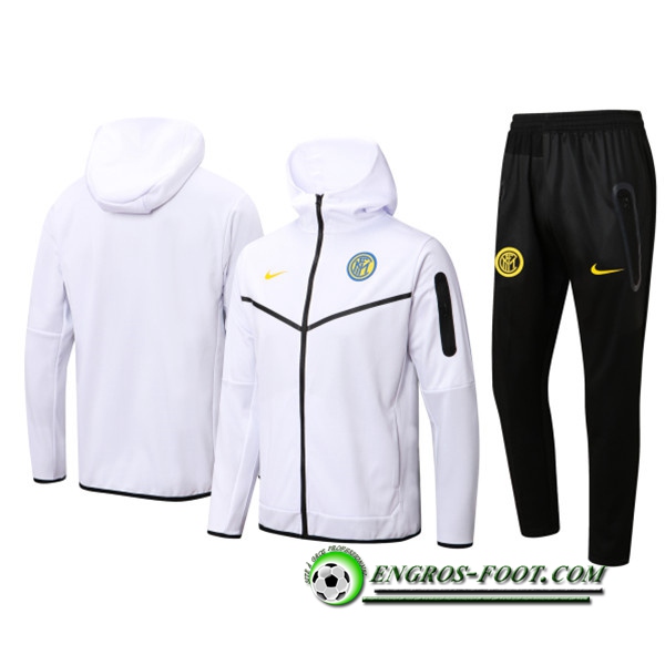 Ensemble Veste A Capuche Survetement Foot Inter Milan Blanc 2022/2023