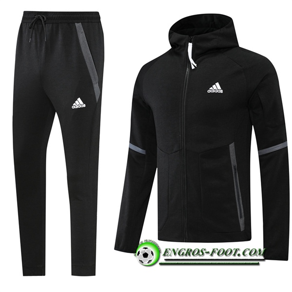 Ensemble Veste A Capuche Survetement Foot Adidas Noir 2022/2023