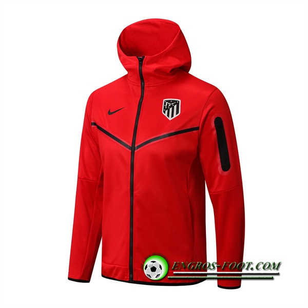 Veste A Capuche Atletico Madrid Rouge 2022/2023