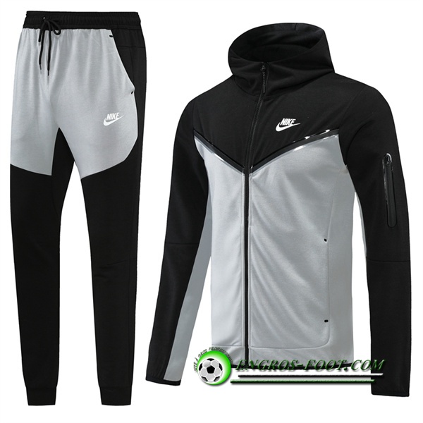 Ensemble Veste A Capuche Survetement Foot Nike Noir/Gris 2022/2023