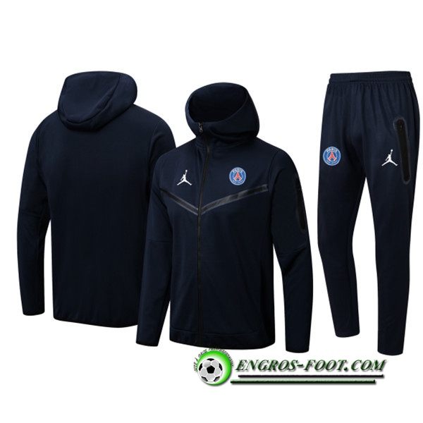 Ensemble Veste A Capuche Survetement Foot Jordan PSG Bleu Marin 2022/2023