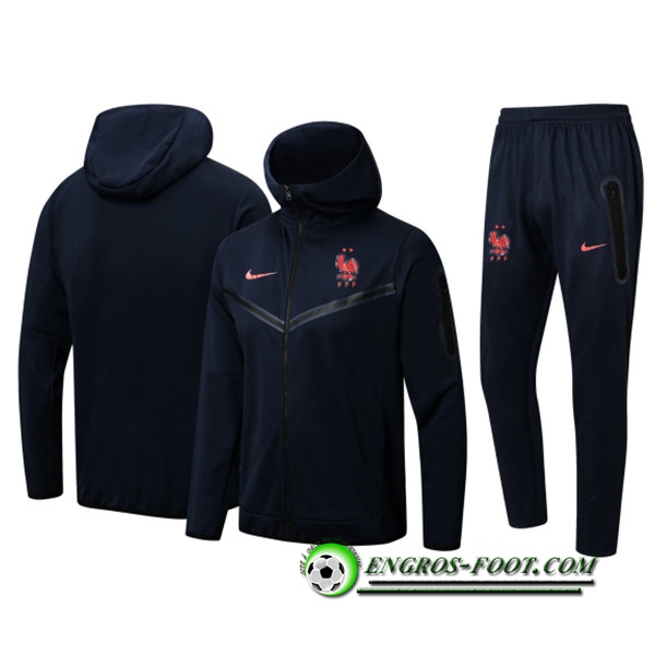 Ensemble Veste A Capuche Survetement Foot France Bleu Marin 2022/2023