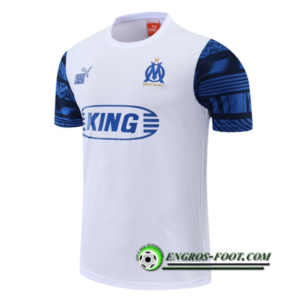 Training T-Shirts Marseille OM Blanc/Bleu 2022/2023