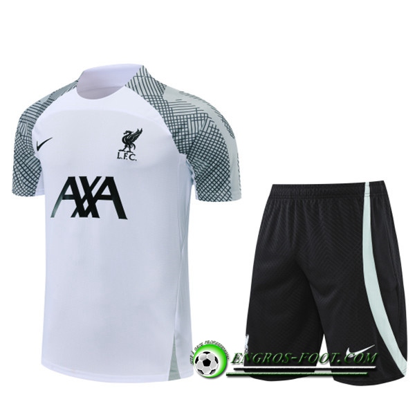 Ensemble Training T-Shirts FC Liverpool + Shorts Blanc 2022/2023