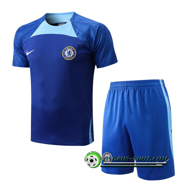 Ensemble Training T-Shirts FC Chelsea + Shorts Bleu 2022/2023