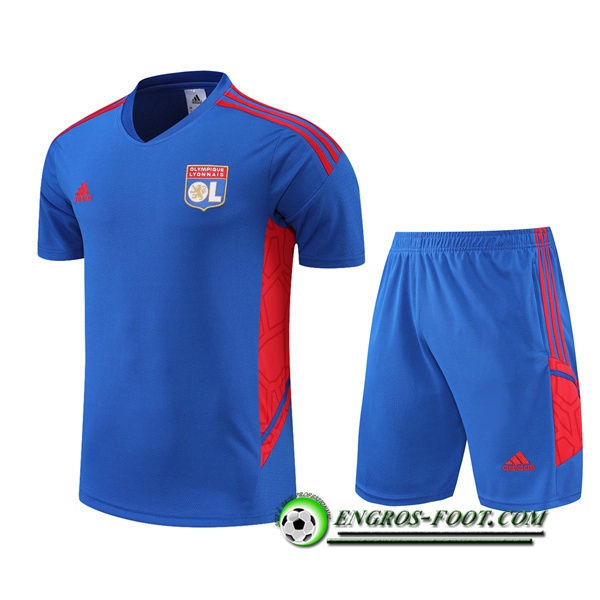 Ensemble Training T-Shirts Lyon + Shorts Bleu 2022/2023