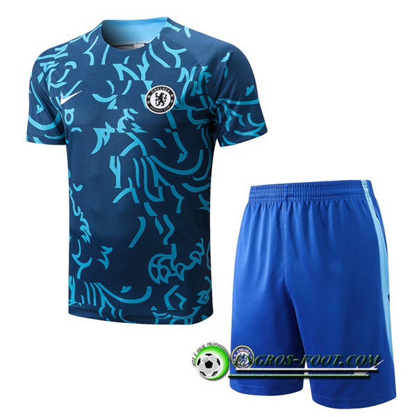 Ensemble Training T-Shirts + Shorts FC Chelsea Bleu 2022/2023