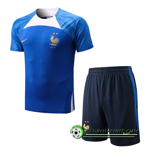 Ensemble Training T-Shirts + Shorts France Bleu 2022/2023