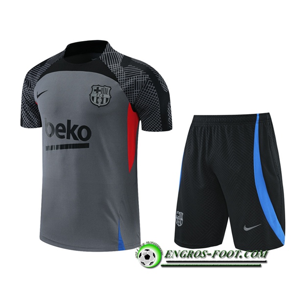 Ensemble Training T-Shirts + Shorts FC Barcelone Gris 2022/2023