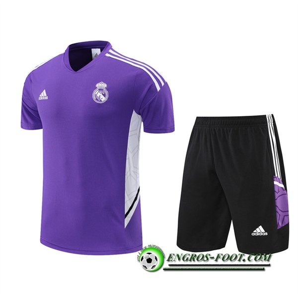 Ensemble Training T-Shirts + Shorts Real Madrid Pourpre 2022/2023