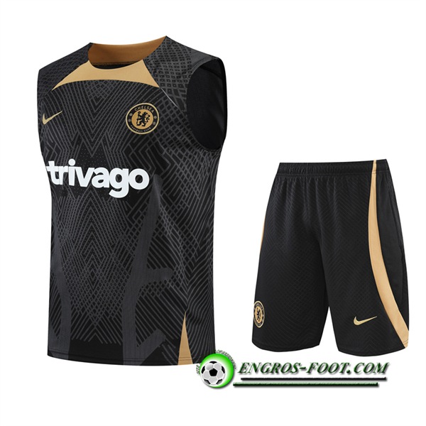 Ensemble Training Debardeur + Shorts FC Chelsea Noir 2022/2023