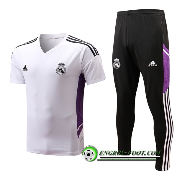 Ensemble Training T-Shirts + Pantalon Real Madrid Blanc 2022/2023