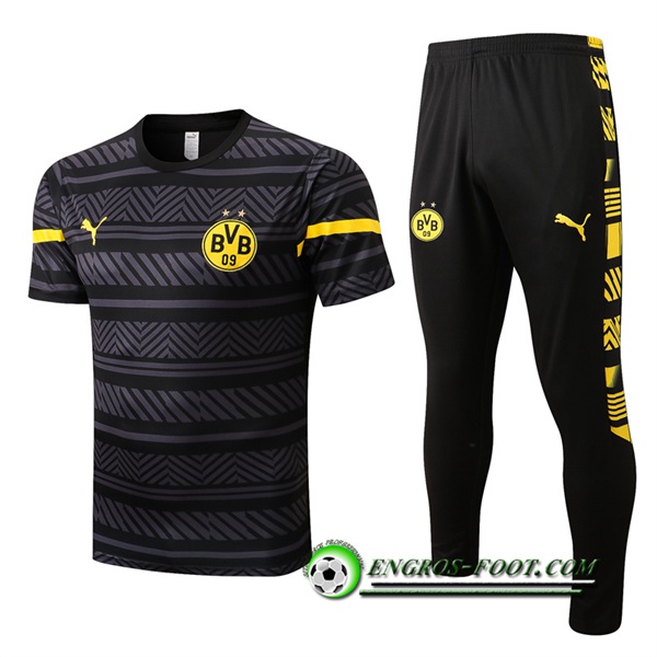 Ensemble Training T-Shirts + Pantalon Dortmund Noir 2022/2023