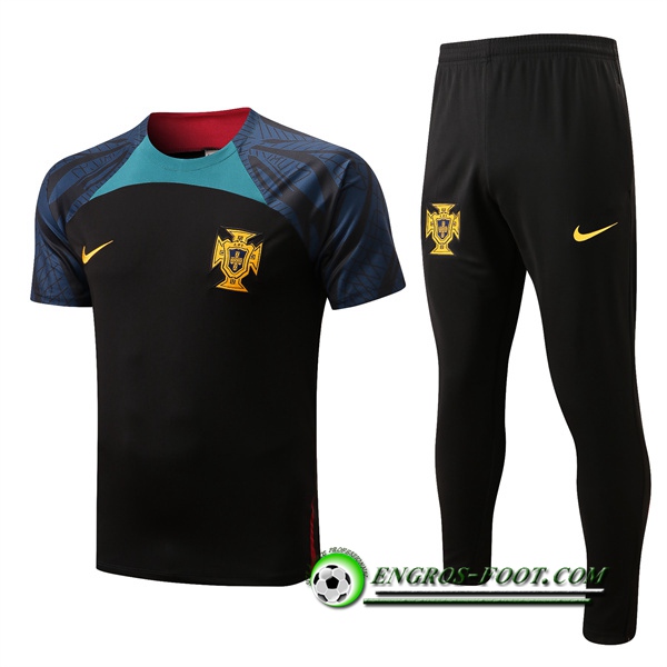 Ensemble Training T-Shirts Portugal + Pantalon Noir 2022/2023