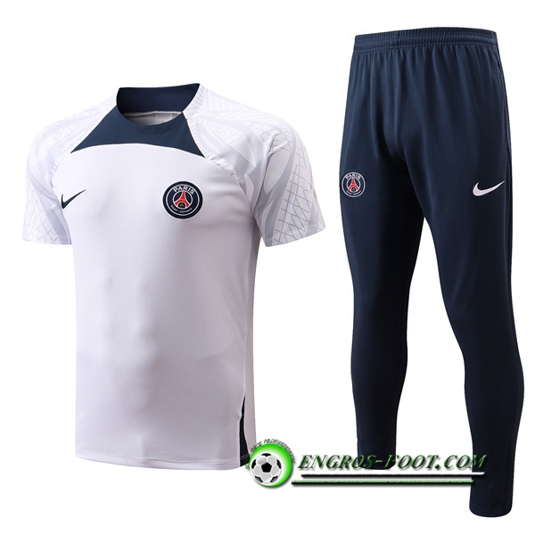 Ensemble Training T-Shirts PSG + Pantalon PSG Blanc 2022/2023