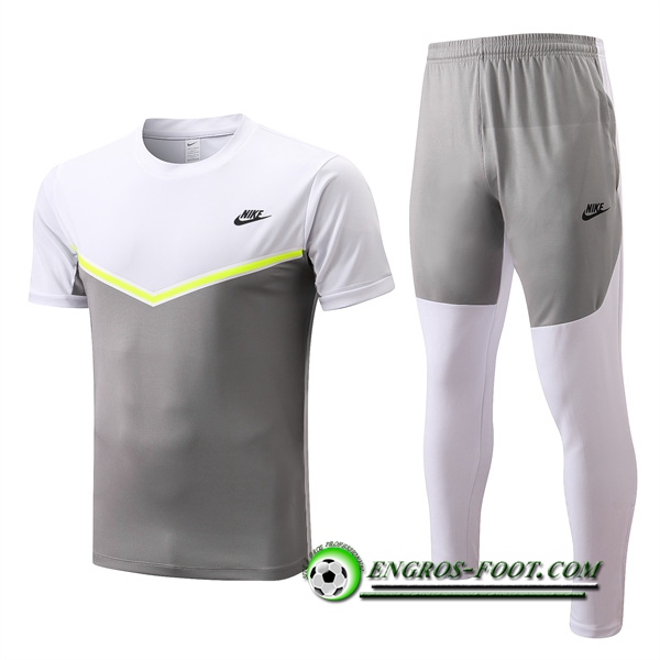 Ensemble Training T-Shirts Nike + Pantalon Gris/Blanc 2022/2023