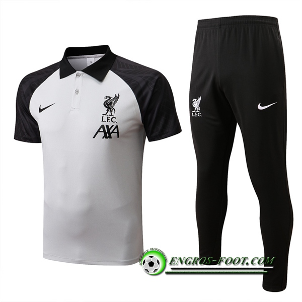 Ensemble Polo Foot FC Liverpool Noir/Gris 2022/2023