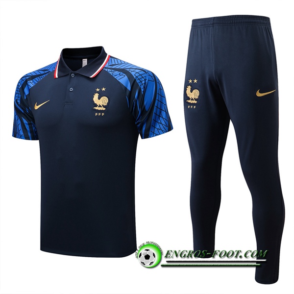 Ensemble Polo Foot France Bleu Marin 2022/2023