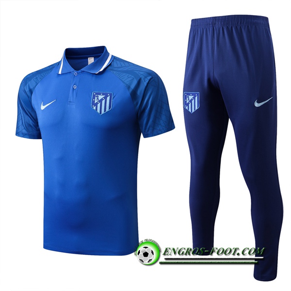 Ensemble Polo Foot Atletico Madrid Bleu 2022/2023