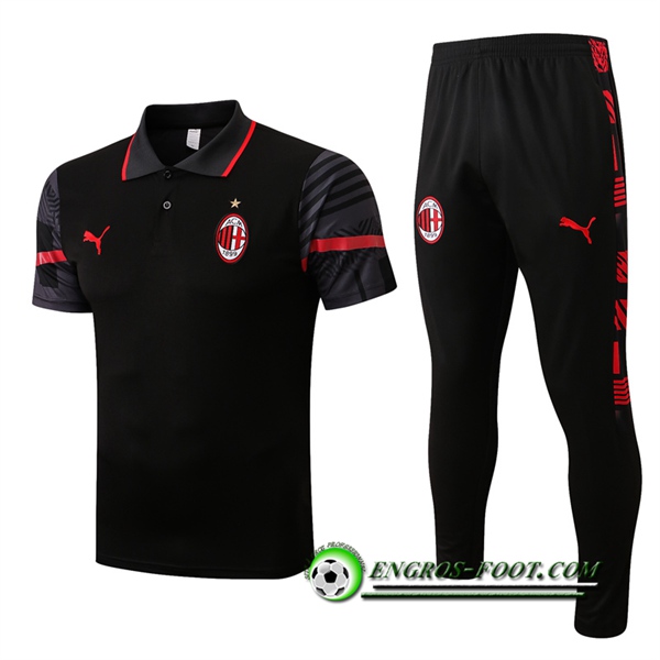 Ensemble Polo Foot Milan AC Noir 2022/2023