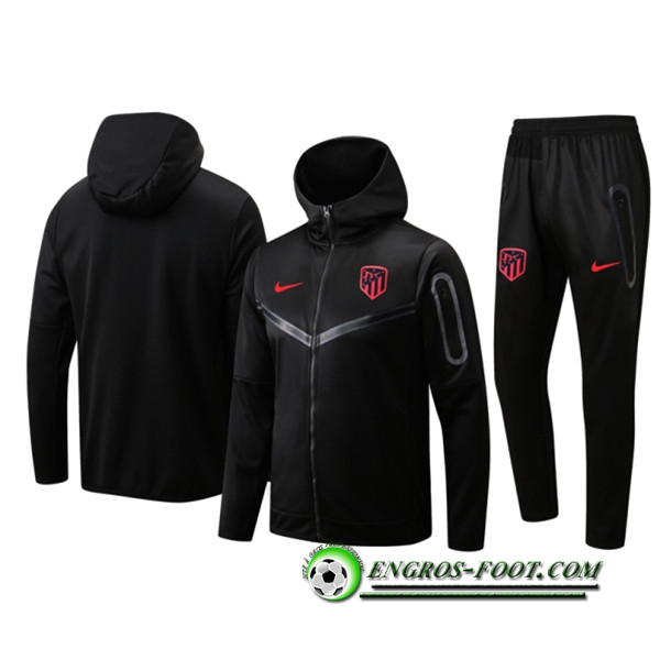 Ensemble Veste A Capuche Survetement Foot Atletico Madrid Noir 2022/2023