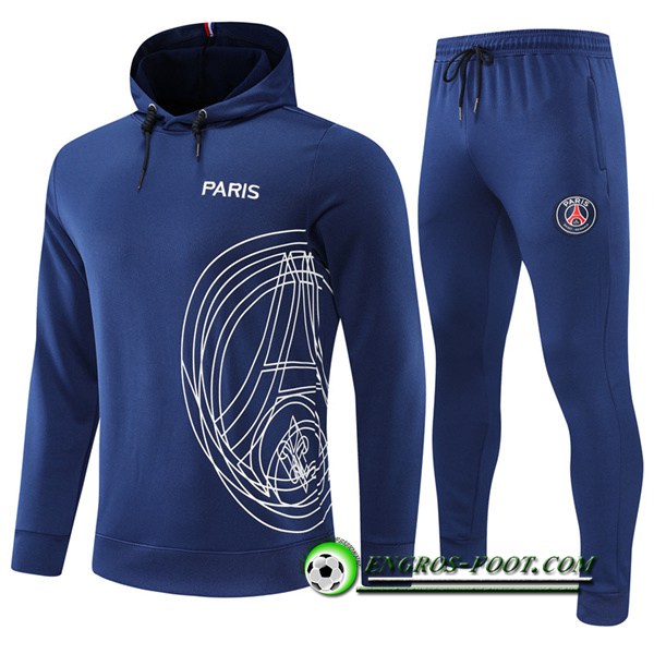 Ensemble Veste A Capuche Survetement Foot PSG Bleu 2022/2023