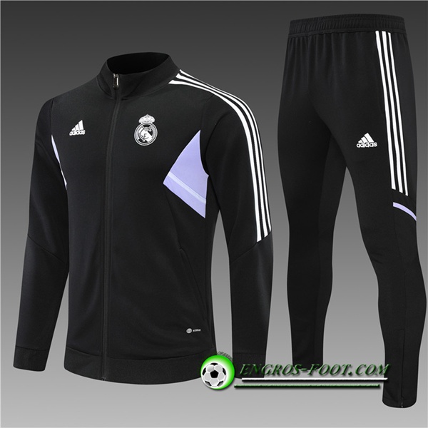 Ensemble Survetement de Foot - Veste Real Madrid Enfant Noir 2022/2023